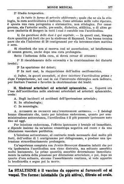 Le monde médical rivista internazionale di medicina e terapia