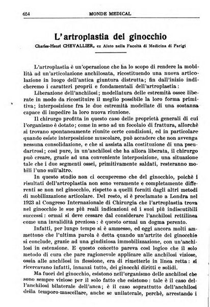 Le monde médical rivista internazionale di medicina e terapia