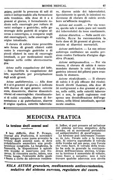 Le monde médical rivista internazionale di medicina e terapia