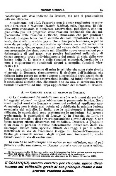 Le monde médical rivista internazionale di medicina e terapia