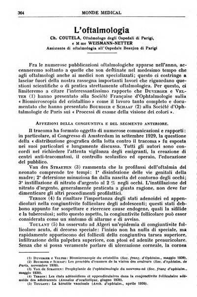 Le monde médical rivista internazionale di medicina e terapia