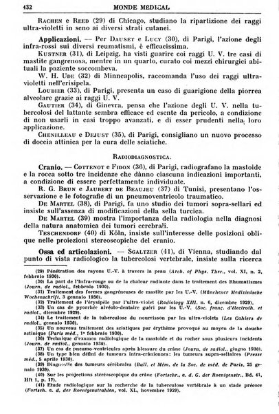 Le monde médical rivista internazionale di medicina e terapia