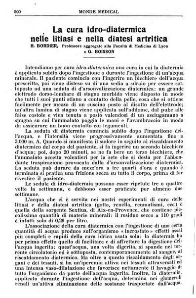 Le monde médical rivista internazionale di medicina e terapia