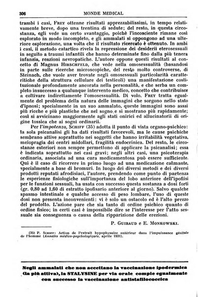 Le monde médical rivista internazionale di medicina e terapia