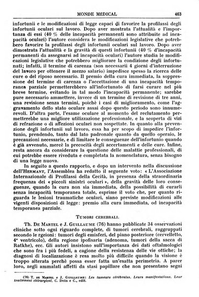 Le monde médical rivista internazionale di medicina e terapia