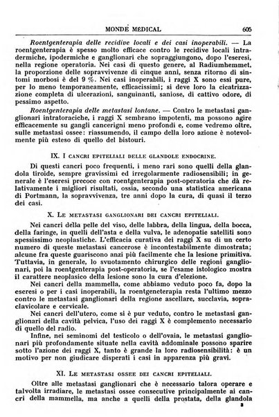 Le monde médical rivista internazionale di medicina e terapia