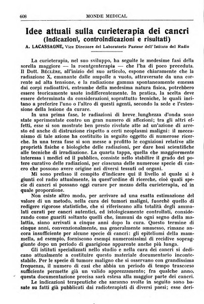 Le monde médical rivista internazionale di medicina e terapia