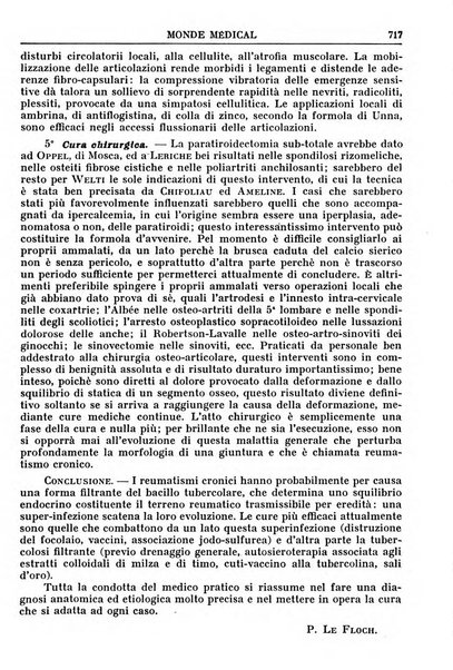 Le monde médical rivista internazionale di medicina e terapia