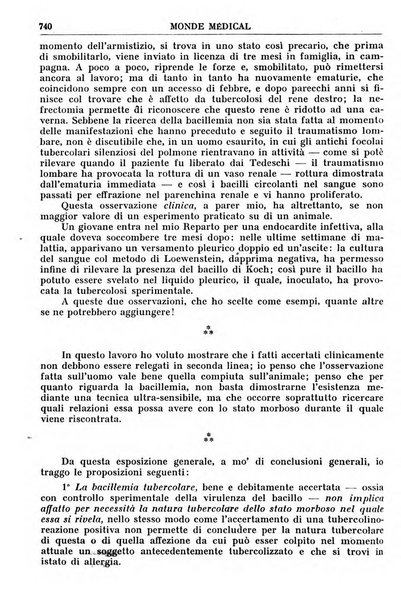 Le monde médical rivista internazionale di medicina e terapia