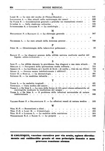 Le monde médical rivista internazionale di medicina e terapia