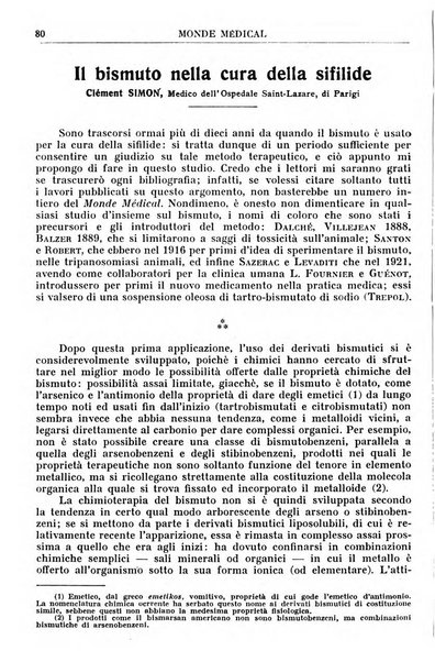 Le monde médical rivista internazionale di medicina e terapia