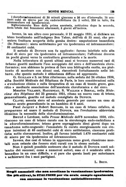 Le monde médical rivista internazionale di medicina e terapia