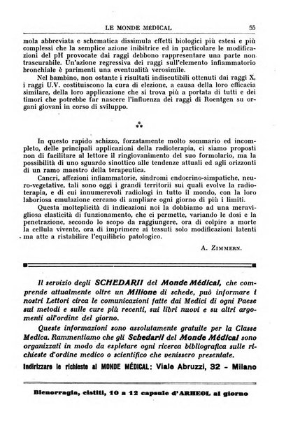 Le monde médical rivista internazionale di medicina e terapia