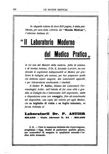 Le monde médical rivista internazionale di medicina e terapia