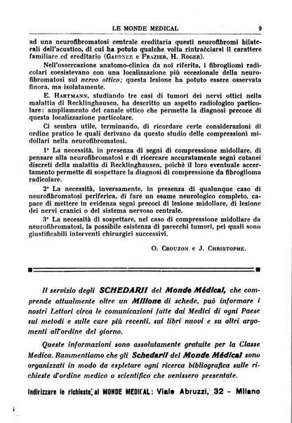 Le monde médical rivista internazionale di medicina e terapia