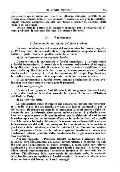 Le monde médical rivista internazionale di medicina e terapia