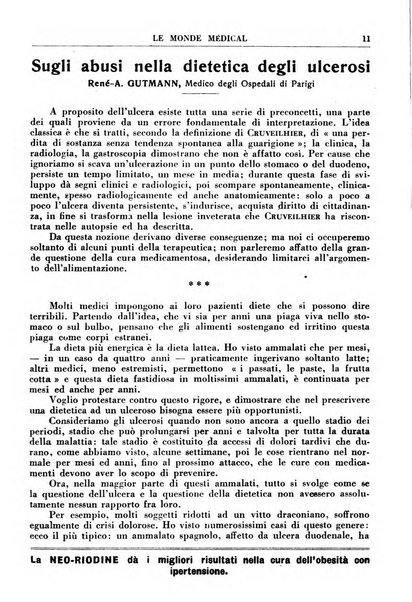 Le monde médical rivista internazionale di medicina e terapia