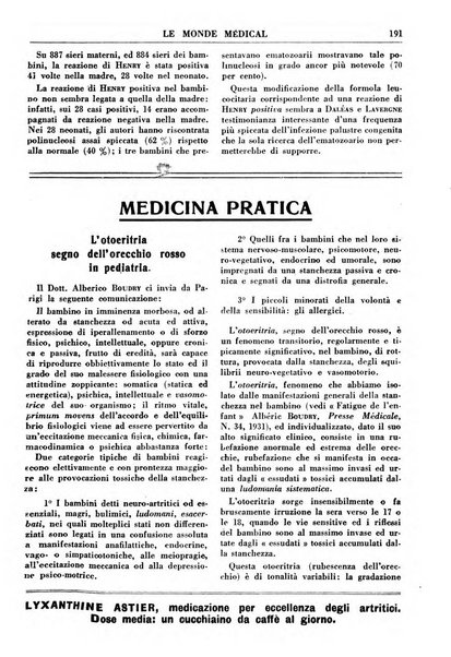 Le monde médical rivista internazionale di medicina e terapia