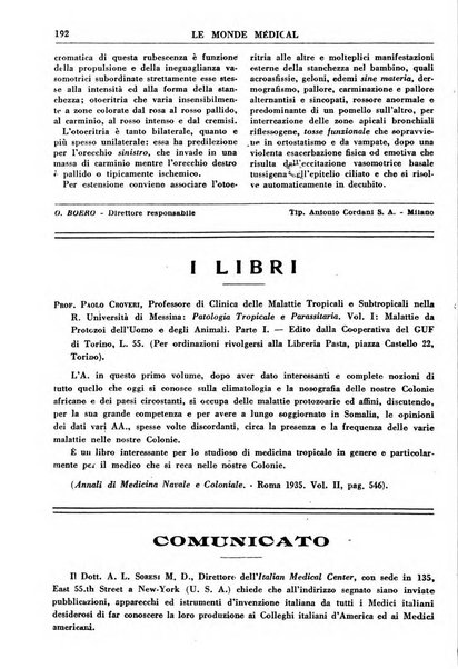 Le monde médical rivista internazionale di medicina e terapia