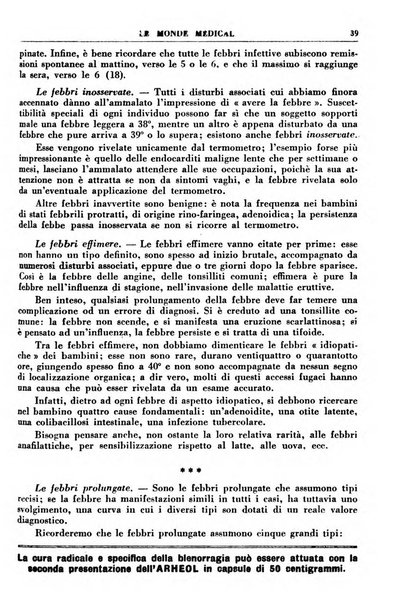 Le monde médical rivista internazionale di medicina e terapia