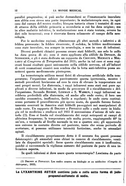 Le monde médical rivista internazionale di medicina e terapia