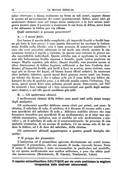 Le monde médical rivista internazionale di medicina e terapia