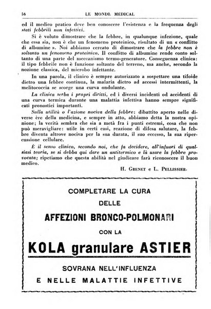 Le monde médical rivista internazionale di medicina e terapia