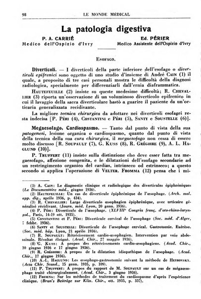 Le monde médical rivista internazionale di medicina e terapia