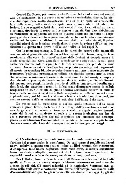 Le monde médical rivista internazionale di medicina e terapia