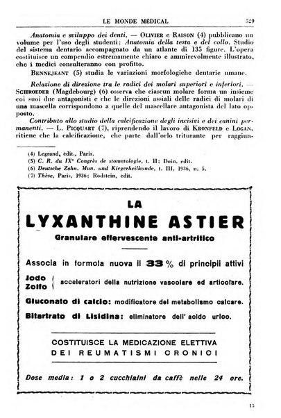 Le monde médical rivista internazionale di medicina e terapia