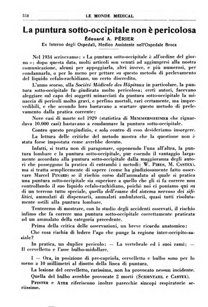 Le monde médical rivista internazionale di medicina e terapia