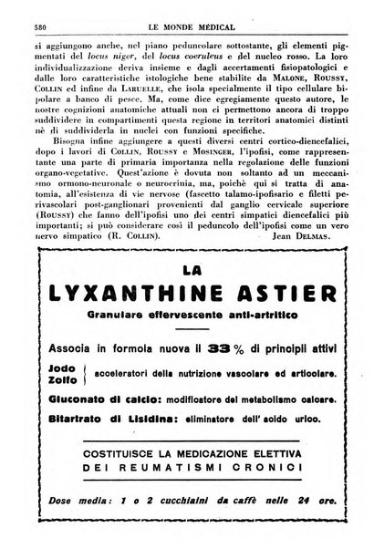 Le monde médical rivista internazionale di medicina e terapia