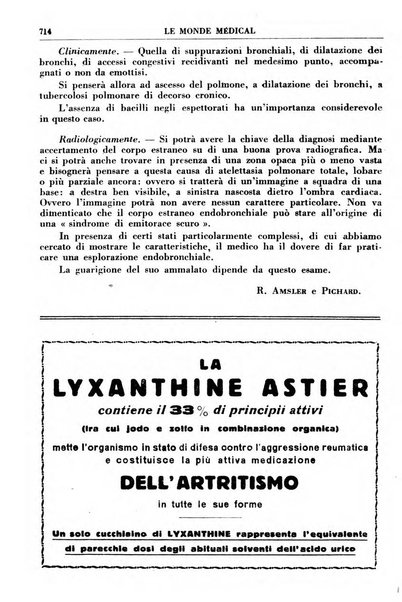 Le monde médical rivista internazionale di medicina e terapia