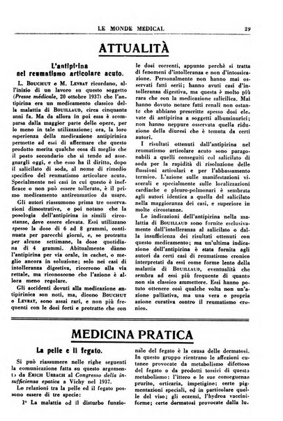 Le monde médical rivista internazionale di medicina e terapia