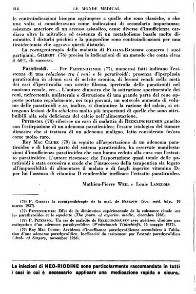 Le monde médical rivista internazionale di medicina e terapia