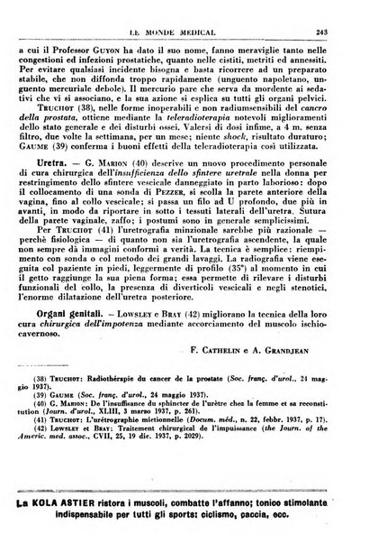 Le monde médical rivista internazionale di medicina e terapia