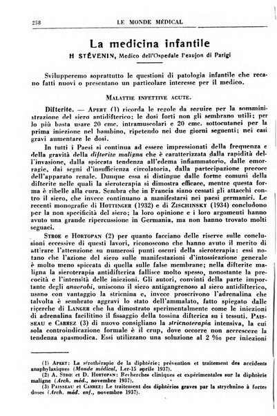 Le monde médical rivista internazionale di medicina e terapia