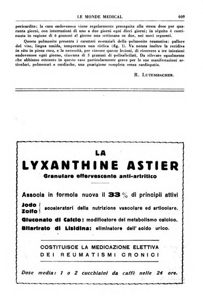 Le monde médical rivista internazionale di medicina e terapia