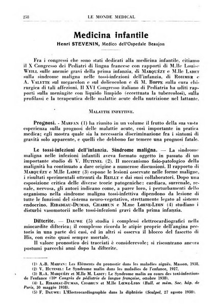 Le monde médical rivista internazionale di medicina e terapia