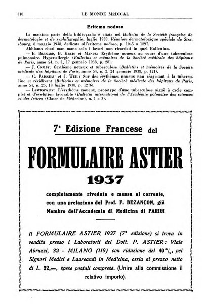 Le monde médical rivista internazionale di medicina e terapia