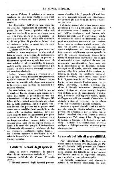 Le monde médical rivista internazionale di medicina e terapia