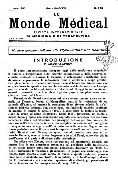 Le monde médical rivista internazionale di medicina e terapia