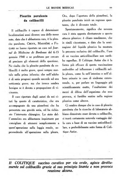 Le monde médical rivista internazionale di medicina e terapia