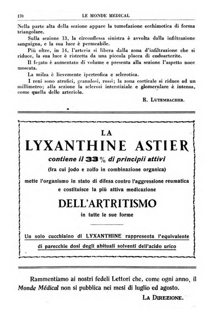 Le monde médical rivista internazionale di medicina e terapia