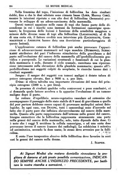 Le monde médical rivista internazionale di medicina e terapia