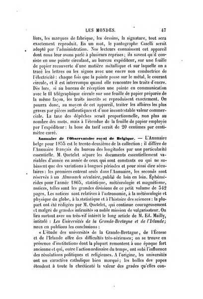 Les mondes revue hebdomadaire des sciences et de leurs applications aux arts et a l'industrie