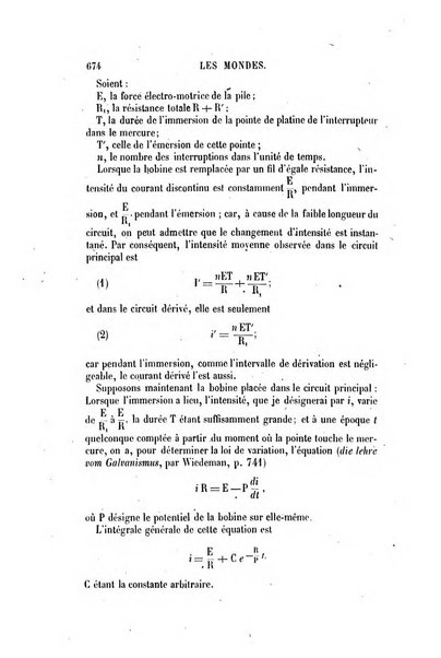 Les mondes revue hebdomadaire des sciences et de leurs applications aux arts et a l'industrie