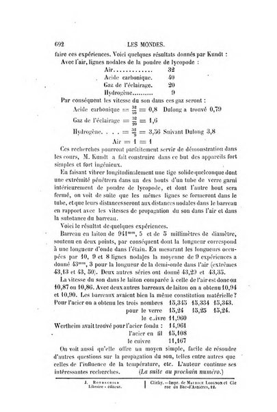 Les mondes revue hebdomadaire des sciences et de leurs applications aux arts et a l'industrie