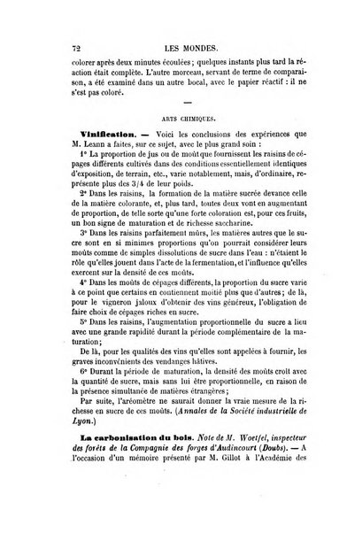 Les mondes revue hebdomadaire des sciences et de leurs applications aux arts et a l'industrie