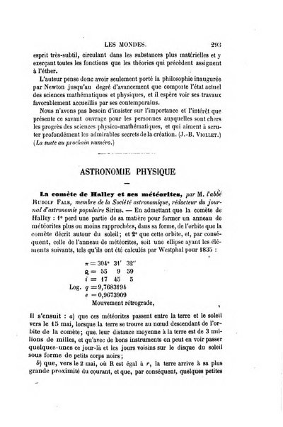 Les mondes revue hebdomadaire des sciences et de leurs applications aux arts et a l'industrie